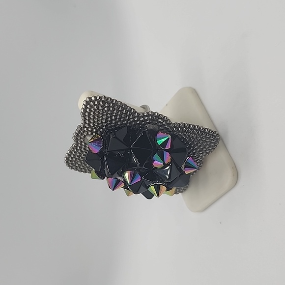 GASOLINE GLAMOUR STUDDED FORTUNE TELLER RING BLACK - Picture 2 of 6